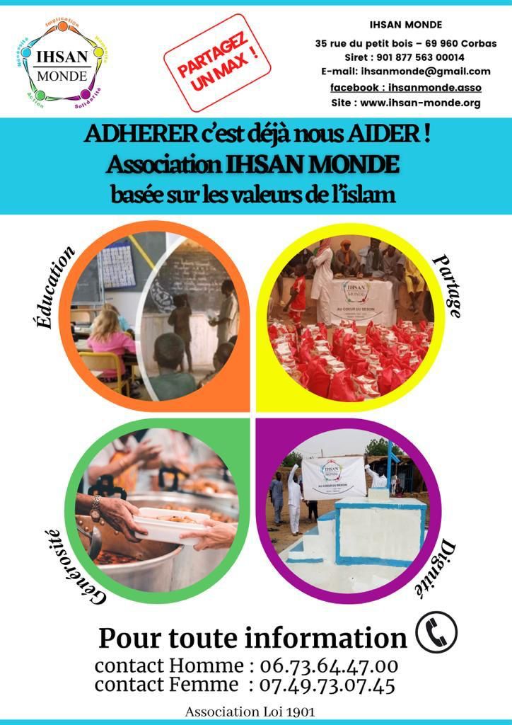 association humanitaire - adhésion ihsan monde - valeurs de l'Islam